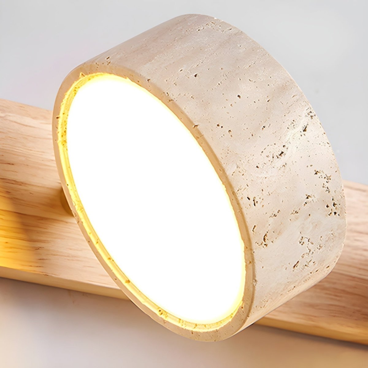 Living Room Wall Lights, Travertine LED Wall Light with Wood, Wall Sconce for Bedroom and Hallway_07