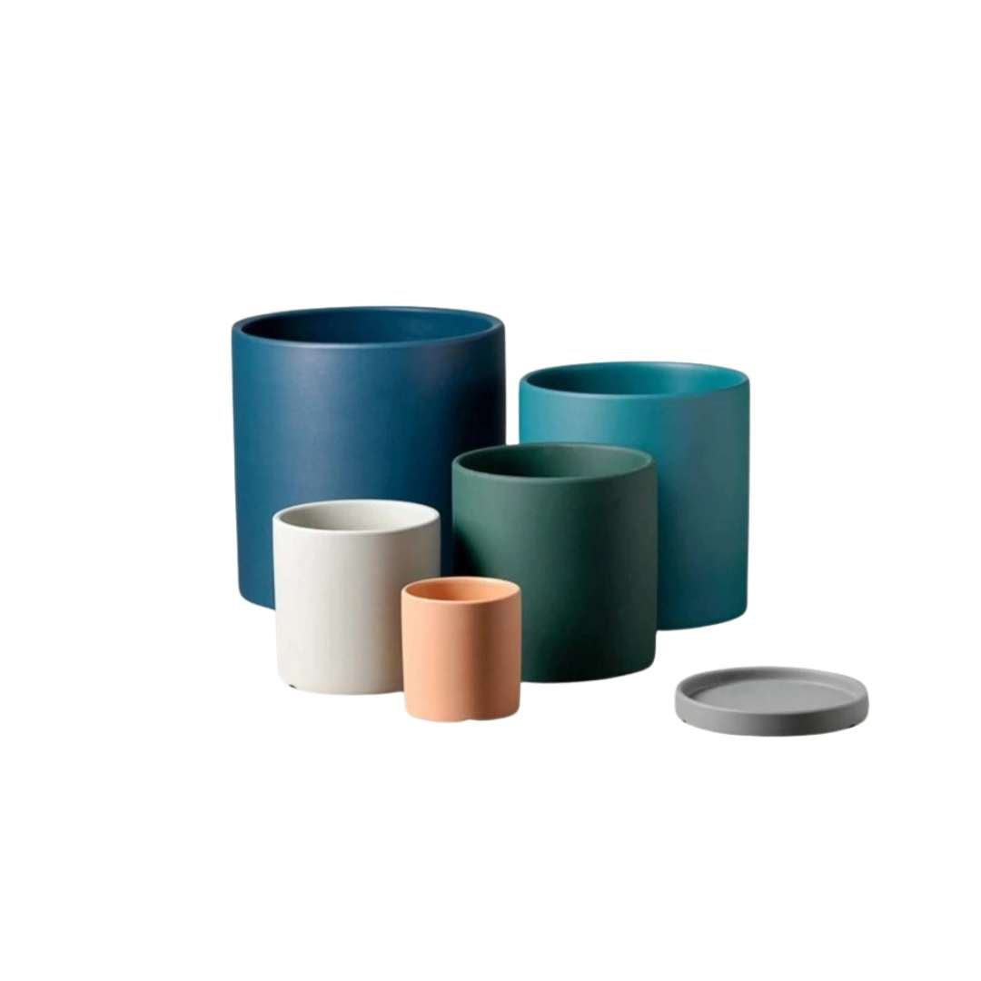 Indoor Plant Pots with Saucers, Ceramic Plant Pot with Drainage Hole, Herb Planter, Indoor Planter for Houseplants_08