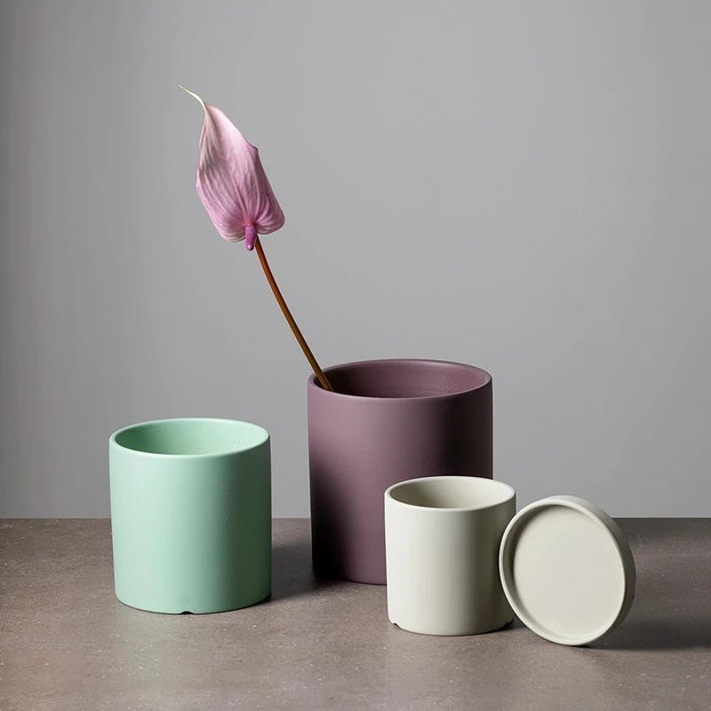 Indoor Plant Pots with Saucers, Ceramic Plant Pot with Drainage Hole, Herb Planter, Indoor Planter for Houseplants_03