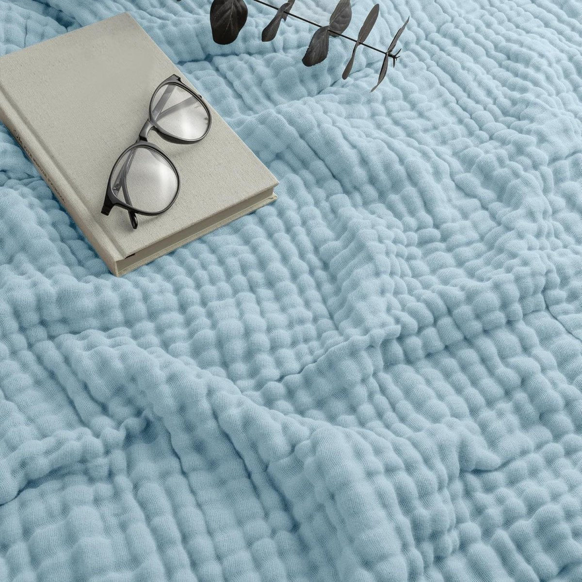 Cooling Blanket for Summer, Lightweight Muslin Blanket for Bed, Breathable Cotton Sofa Throw_10