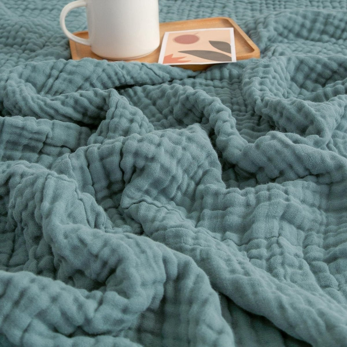 Cooling Blanket for Summer, Lightweight Muslin Blanket for Bed, Breathable Cotton Sofa Throw_12