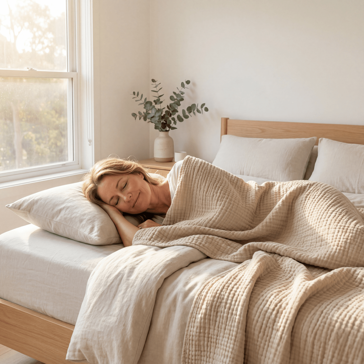 Cooling Blanket for Summer, Lightweight Muslin Blanket for Bed, Breathable Cotton Sofa Throw_03