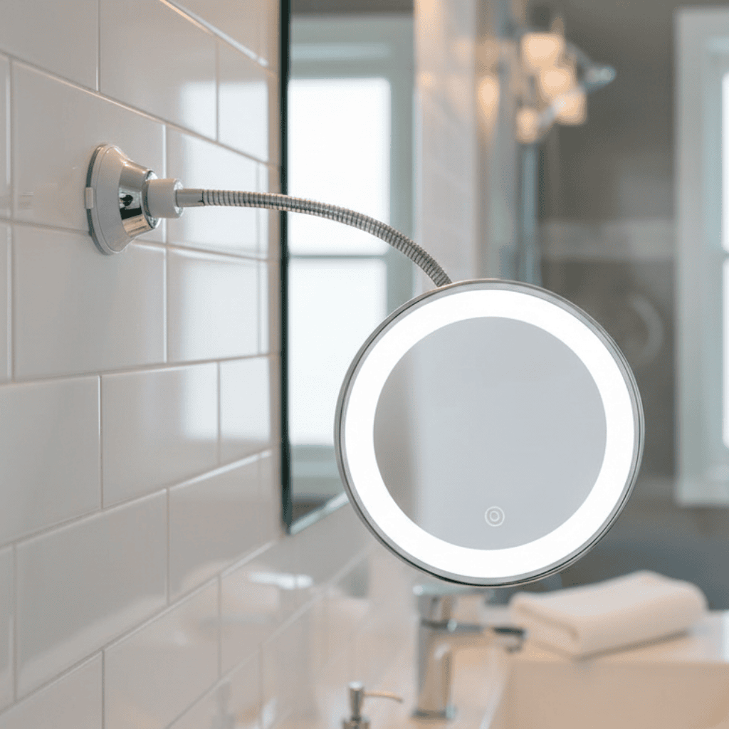 Vanity Mirror with Lights, 10x Magnifying Mirror with Light, Battery Powered LED Dressing Table Mirror for Makeup