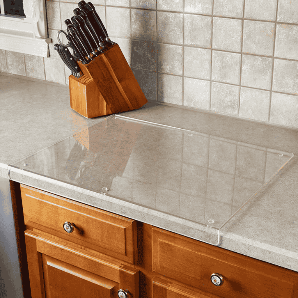 Acrylic Chopping Board, Clear Cutting Board with Non Slip Grip, Transparent Plastic Chopping Board for Kitchen