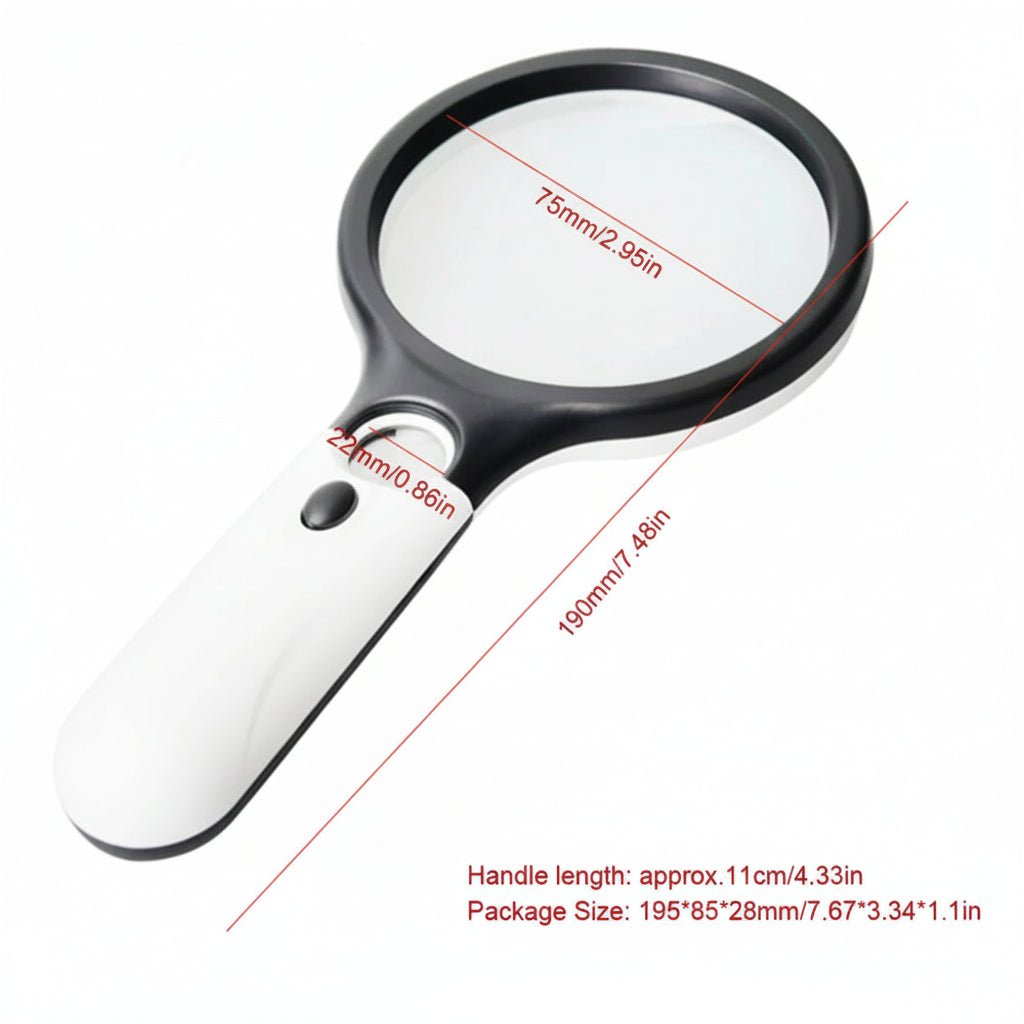 Handheld LED Magnifier with 3x and 45x Lens, Magnifying Glass for Reading and Jewellery – image 4