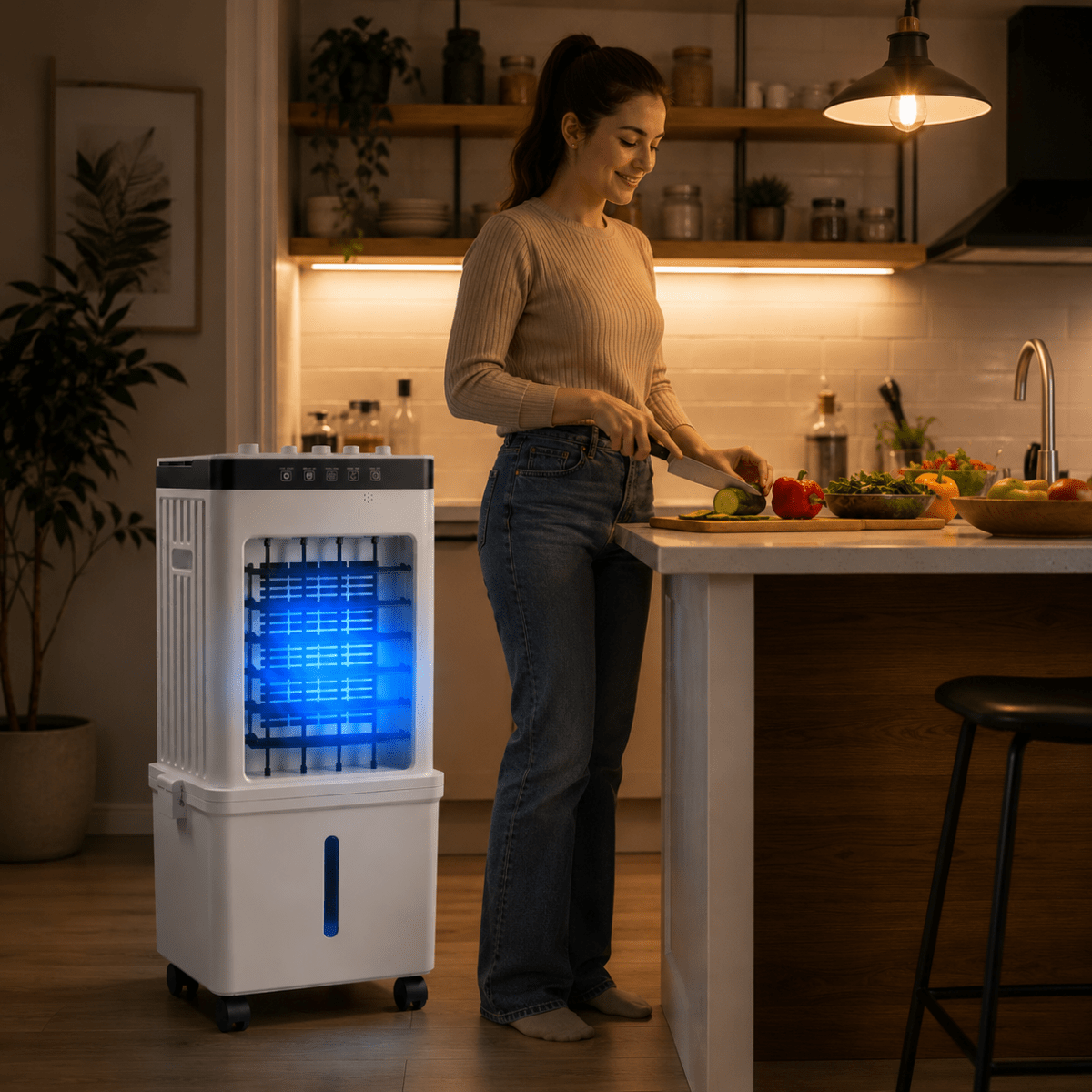 Portable Air Cooler with Remote, 3 in 1 Evaporative Air Cooler with Humidifying Function, Air Cooling Fan for Bedroom_02
