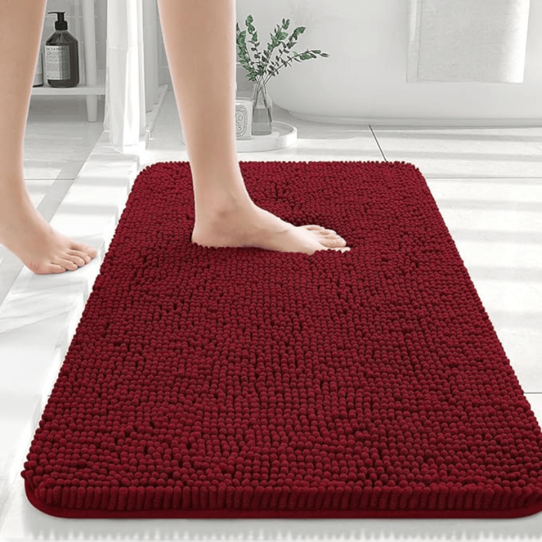 Non Slip Bath Mat, Chenille Bathroom Mat with TPR Backing, Fluffy Shower Mat and Bath Rug, Bathroom Accessories_02