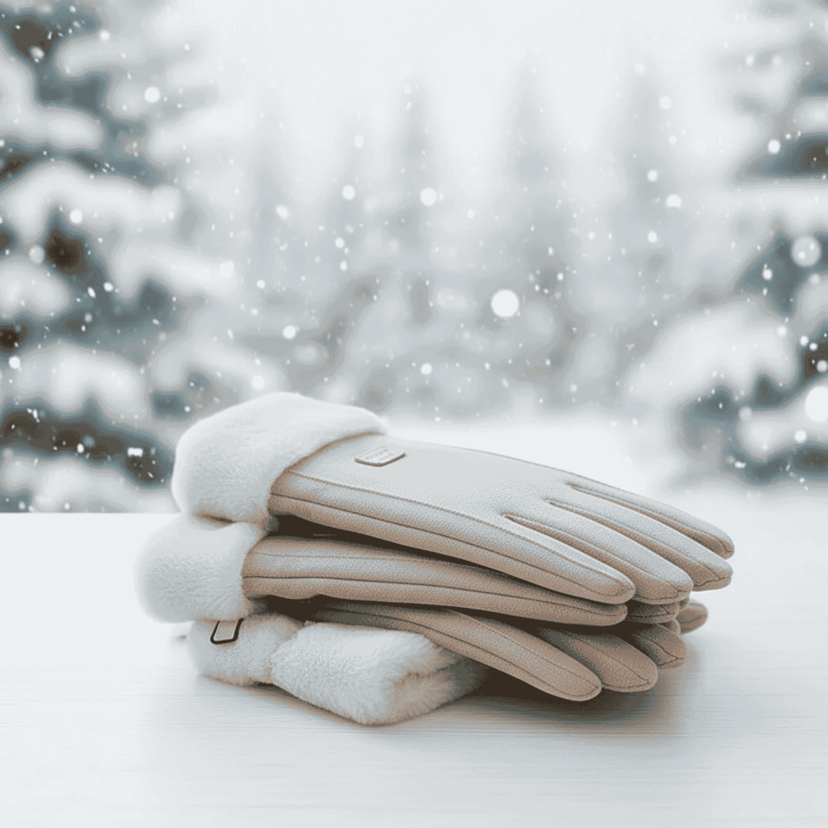 Winter Gloves with Touchscreen Function, Warm Gloves with Fleece Lining, Faux Suede Touchscreen Gloves for Cold Weather
