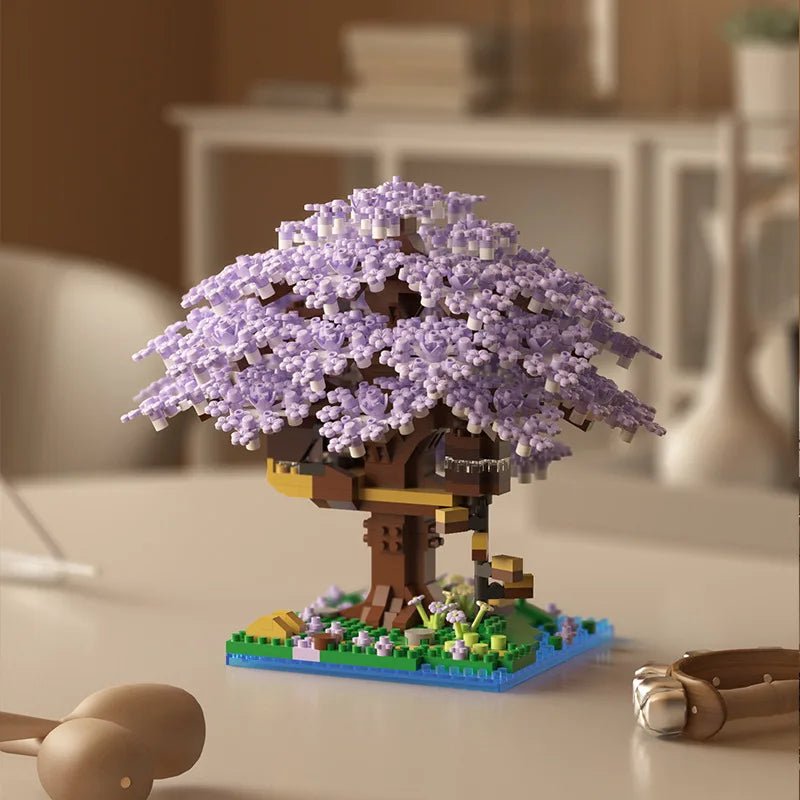 Cherry Blossom Treehouse Building Blocks, 500+ Piece Micro Building Blocks Set, Model Kit, Toys for 8 Year Olds_02