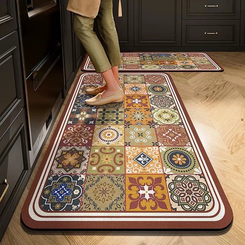 Kitchen Floor Mats, Non Slip Kitchen Rug, Crystal Velvet Kitchen Runner Rug for Living Room and Bedroom_12