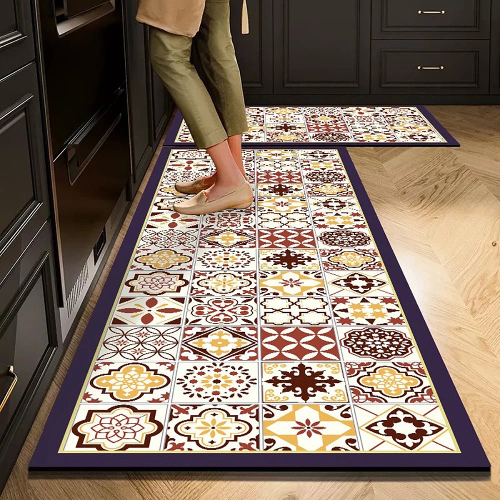Kitchen Floor Mats, Non Slip Kitchen Rug, Crystal Velvet Kitchen Runner Rug for Living Room and Bedroom_14