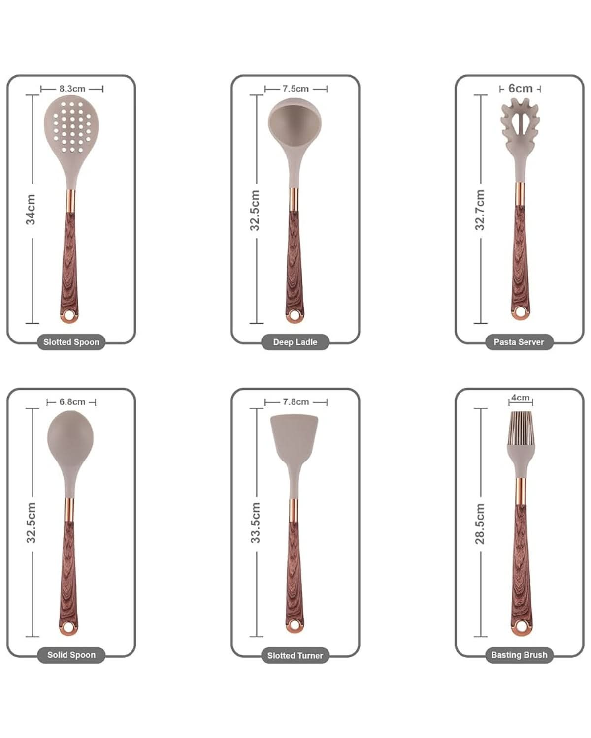Kitchen Utensils Set with Holder, 10 Piece Silicone Cooking Utensils, Kitchen Utensil Set with Wood Look Handles_05