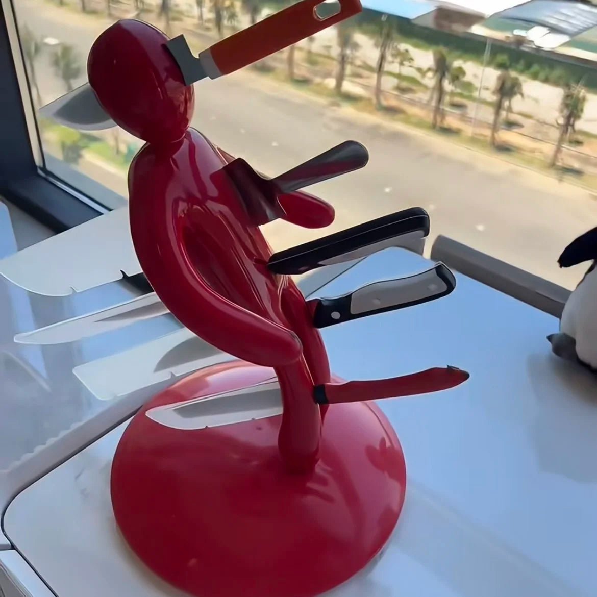 Knife Holder Human Figure, Knife Block without Knives, Stainless Steel Knife Stand, Kitchen Accessories_04