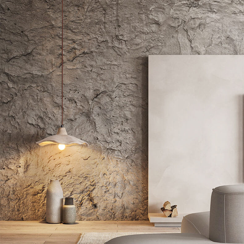 CementoFlora | Elegant Handcrafted Vintage Cement Flower Pendant Light 4