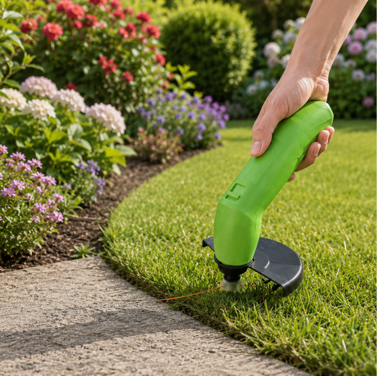 Cordless Grass Trimmer, Lawn Edger for Lawn Edges and Paths, Lightweight Garden Trimmer, Battery Garden Tools_01
