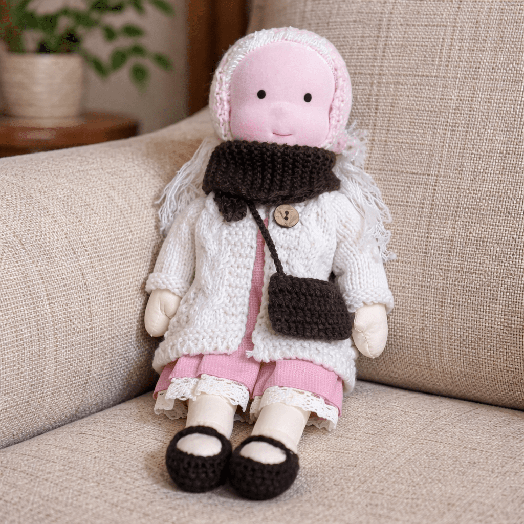 Waldorf Doll Handmade, Soft Doll with Cotton and Plush Body, Kids Toys for Creative Play, Soft Toy for Imaginative Play_09