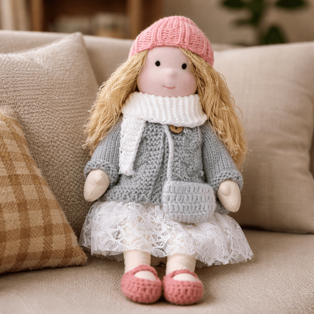Waldorf Doll Handmade, Soft Doll with Cotton and Plush Body, Kids Toys for Creative Play, Soft Toy for Imaginative Play_15