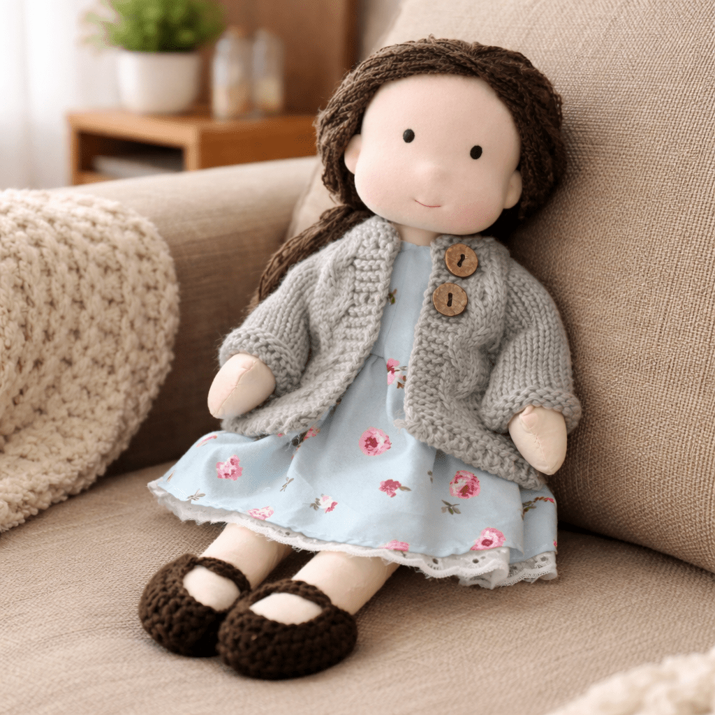 Waldorf Doll Handmade, Soft Doll with Cotton and Plush Body, Kids Toys for Creative Play, Soft Toy for Imaginative Play_17