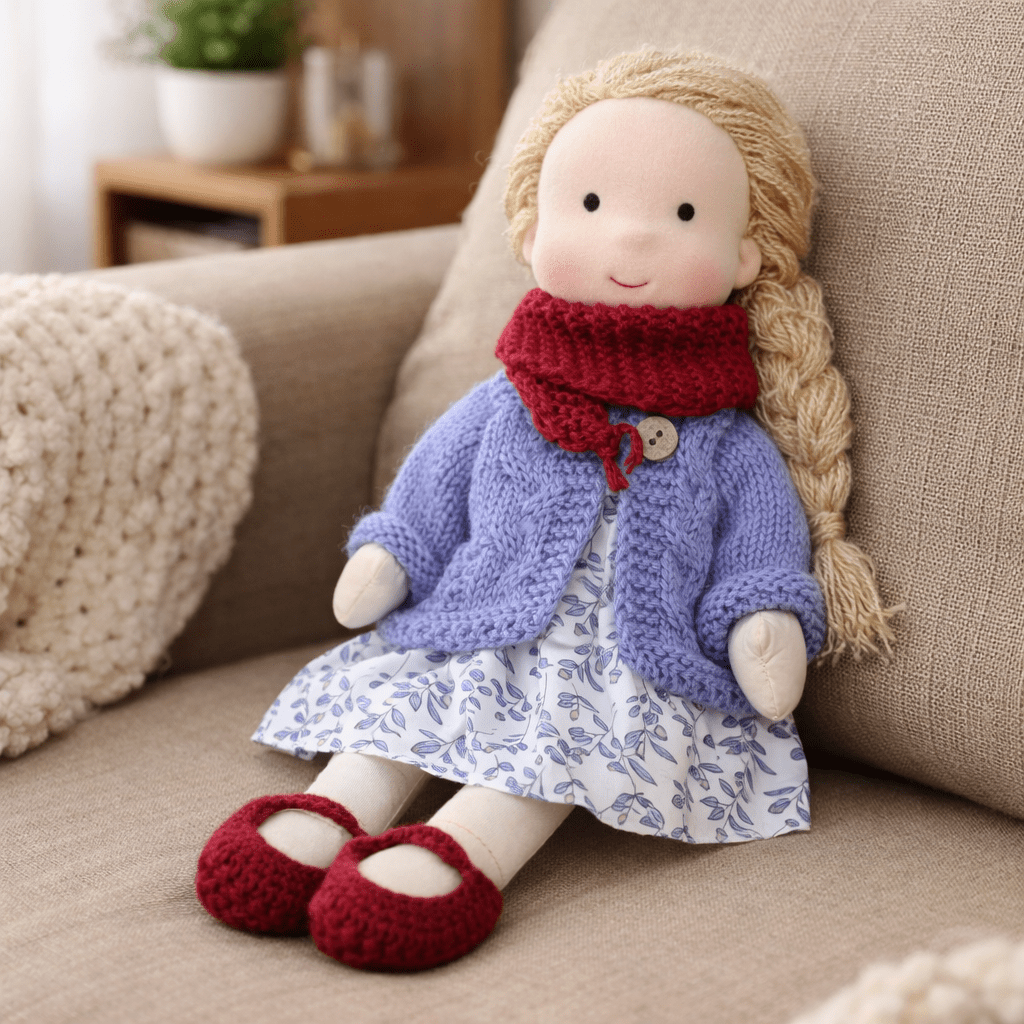 Waldorf Doll Handmade, Soft Doll with Cotton and Plush Body, Kids Toys for Creative Play, Soft Toy for Imaginative Play_18