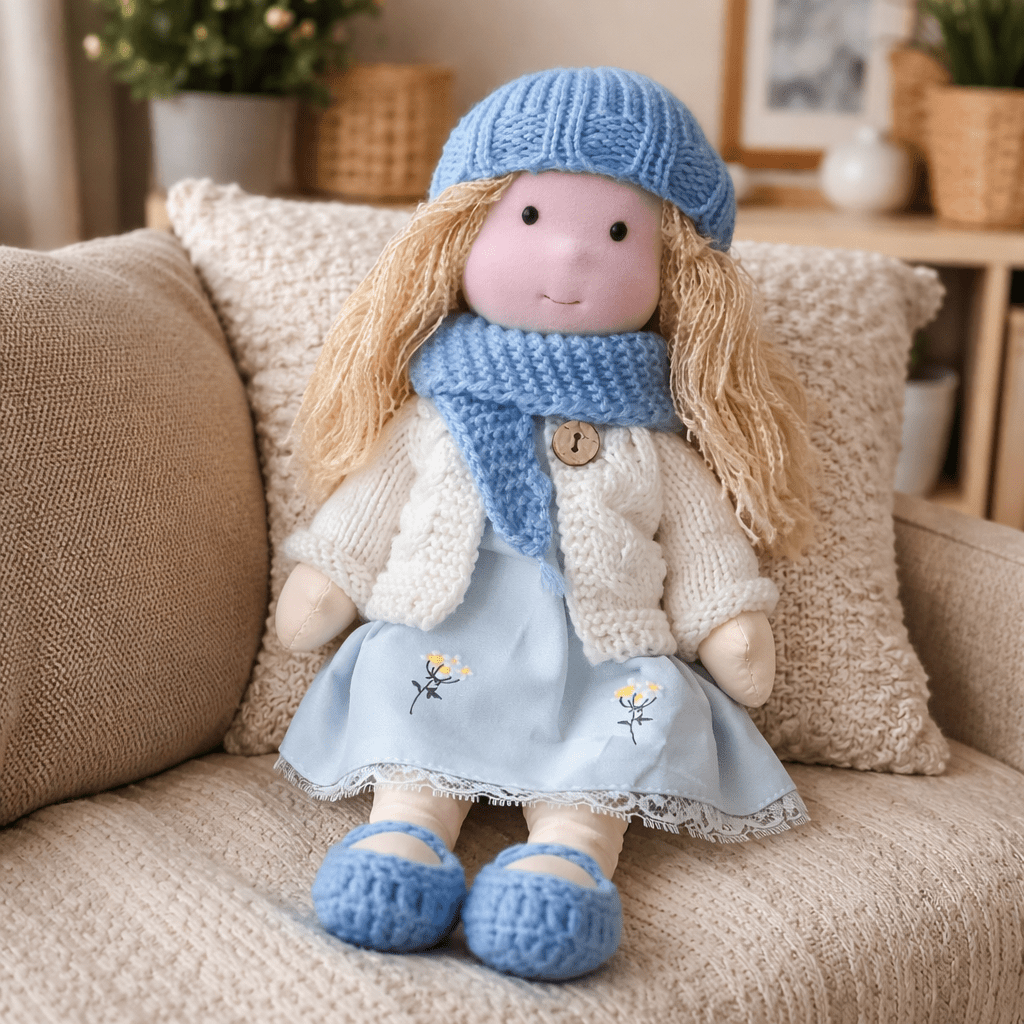 Waldorf Doll Handmade, Soft Doll with Cotton and Plush Body, Kids Toys for Creative Play, Soft Toy for Imaginative Play_27