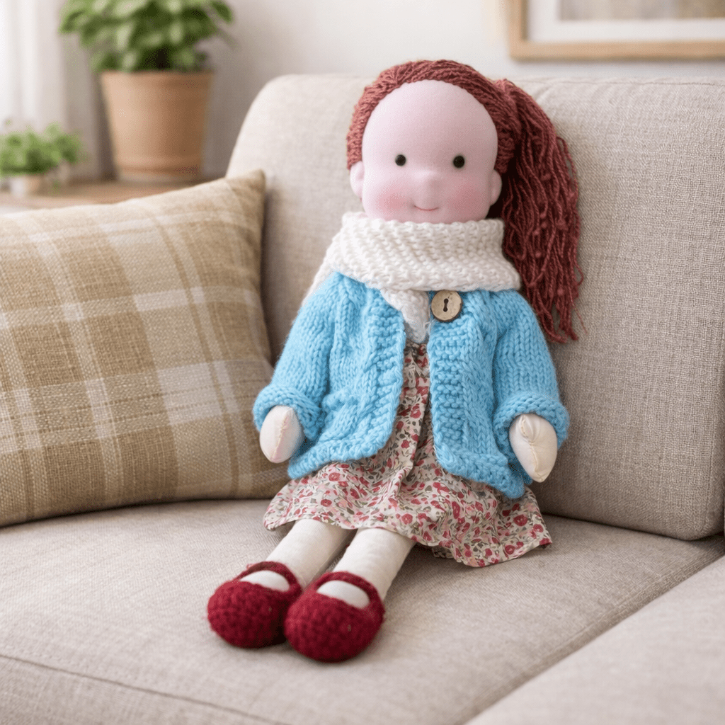 Waldorf Doll Handmade, Soft Doll with Cotton and Plush Body, Kids Toys for Creative Play, Soft Toy for Imaginative Play_30