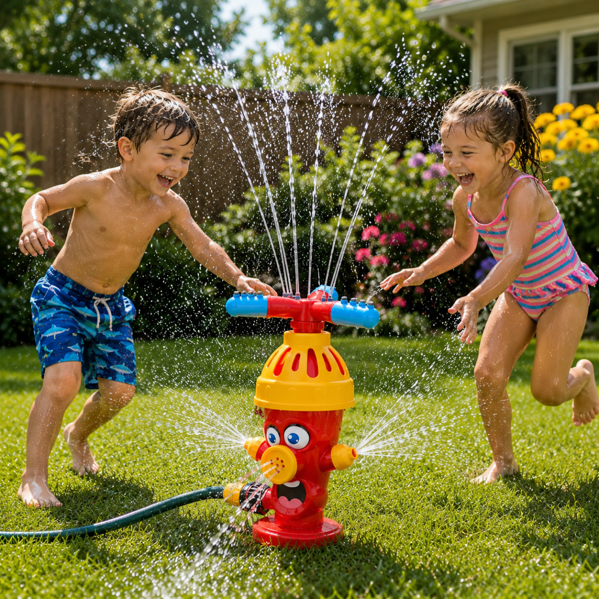 Garden Sprinkler Toy Cartoon Hydrant, Water Sprinkler for Kids with Spray Effects, Outdoor Garden Toys for Summer Play_03