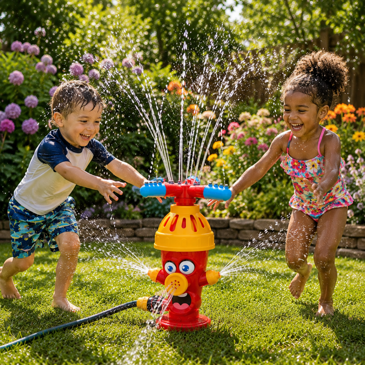 Garden Sprinkler Toy Cartoon Hydrant, Water Sprinkler for Kids with Spray Effects, Outdoor Garden Toys for Summer Play_02