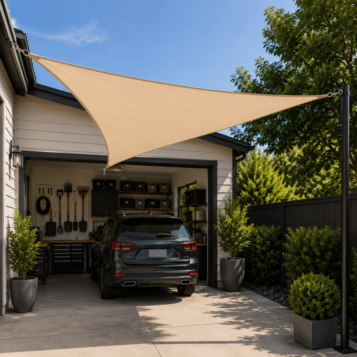 Shade Sail Triangle, Garden Sun Shade Sail with UV Protection, Triangular Sun Sail for Patio and Yard_01