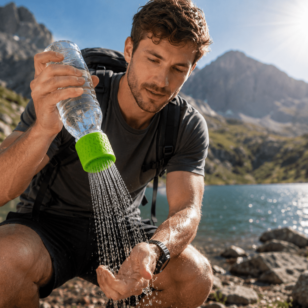 Portable Shower Attachment for Bottles, Camping Shower for Beach and Hiking, Water Bottle Sprayer for Outdoor Shower_04