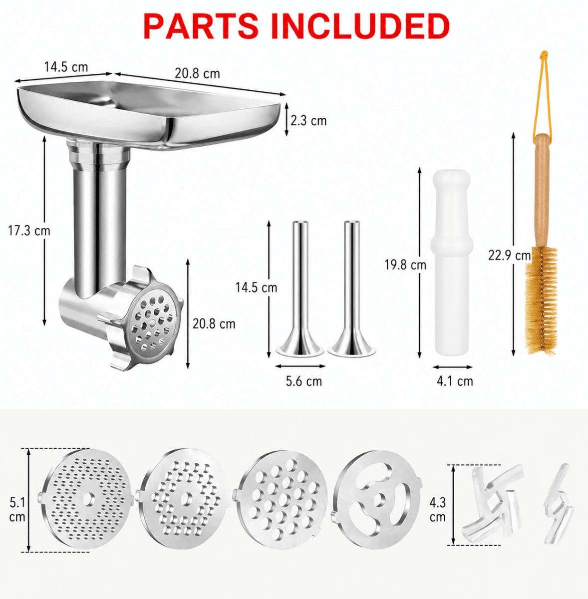 Metal Meat Grinder Attachment for Stand Mixer, Meat Mincer, Food Grinder for Home Kitchen Preparation_02