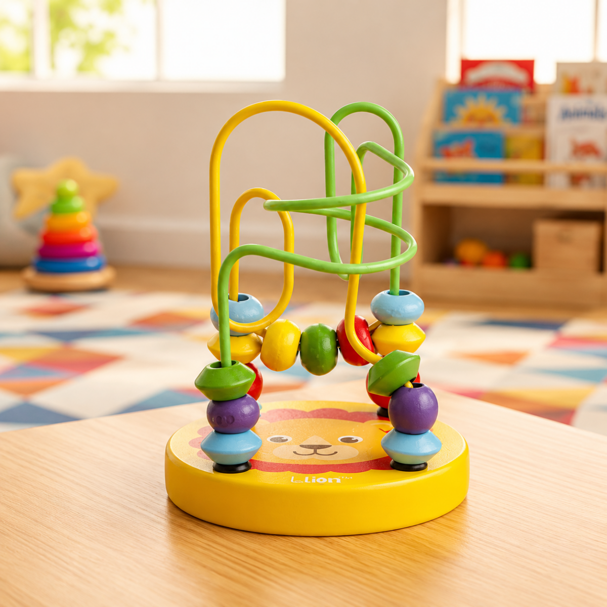 Wooden Bead Maze, Bead Roller Coaster for Kids, Wooden Toys for 3 Year Olds, Wooden Sensory Toys_00