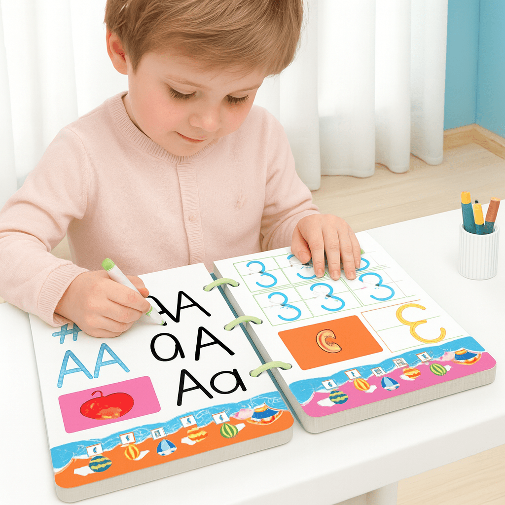 Magic Writing Pad, Reusable Learning Pad with Magic Marker, Educational Toys for 3 Year Olds, Handwriting Practice Book_00
