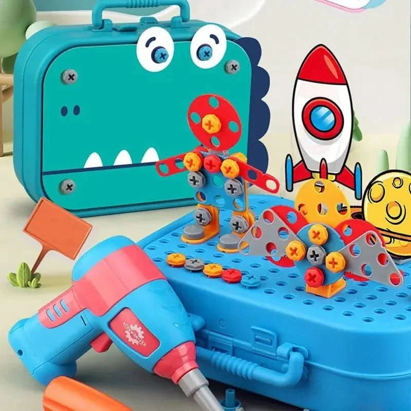 Childrens Tool Set with Toy Drill, 211 Piece Construction Toys