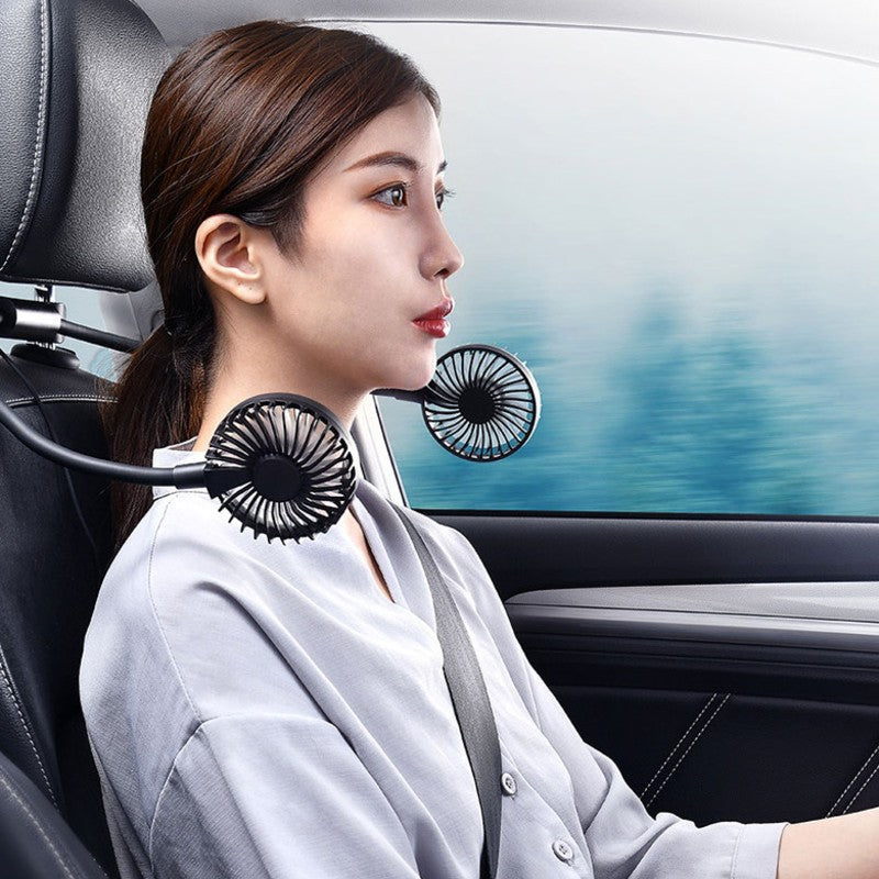Comfort Breeze | Portable Car Fan with Dual-Head Design & 360° Rotation | USB Fan for Personalized Airflow 0