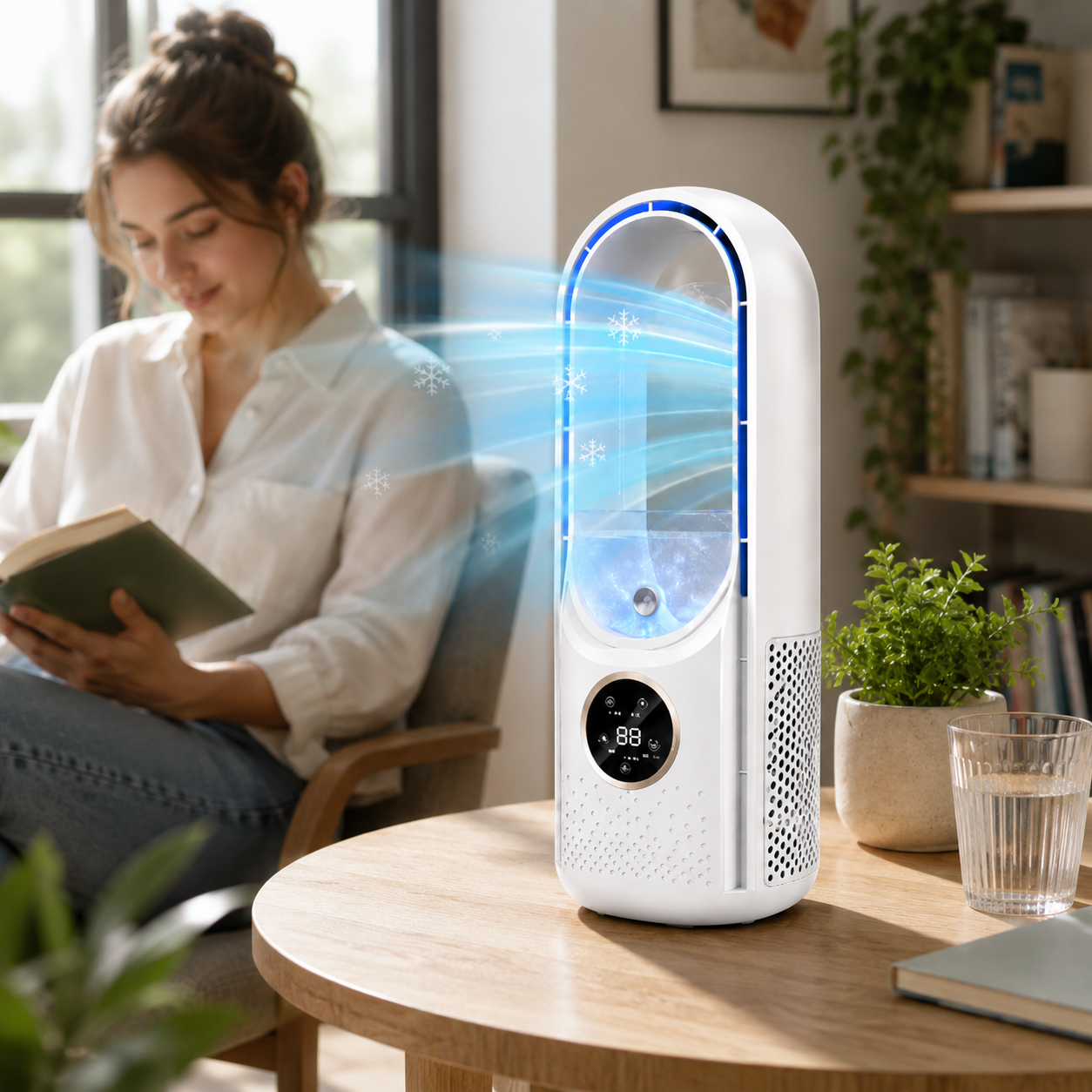 Compact Bladeless Cooling Fan | Quiet Portable Air Conditioner for Personal Comfort 0
