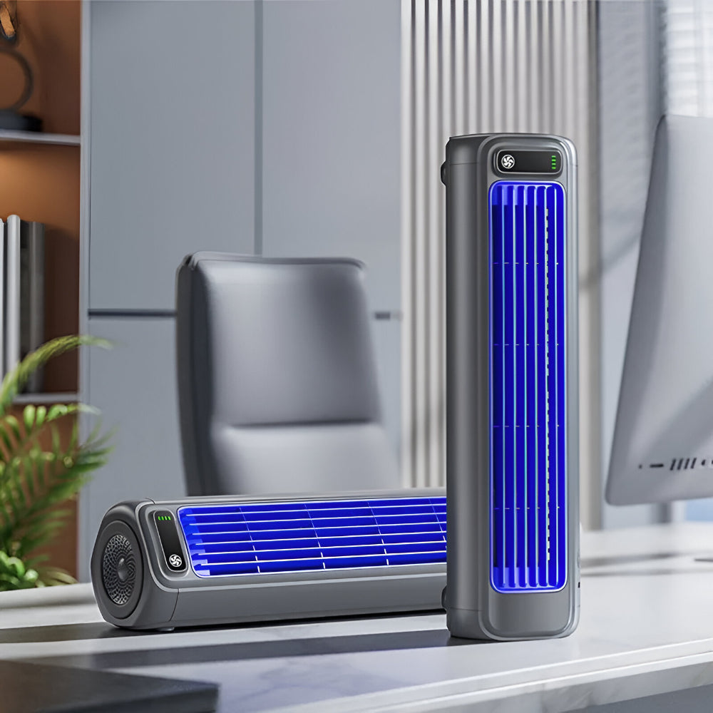 Compact Desk Fan | Portable Tower Fan with 3 Speed Settings | Space-Saving Design for Home and Office 2
