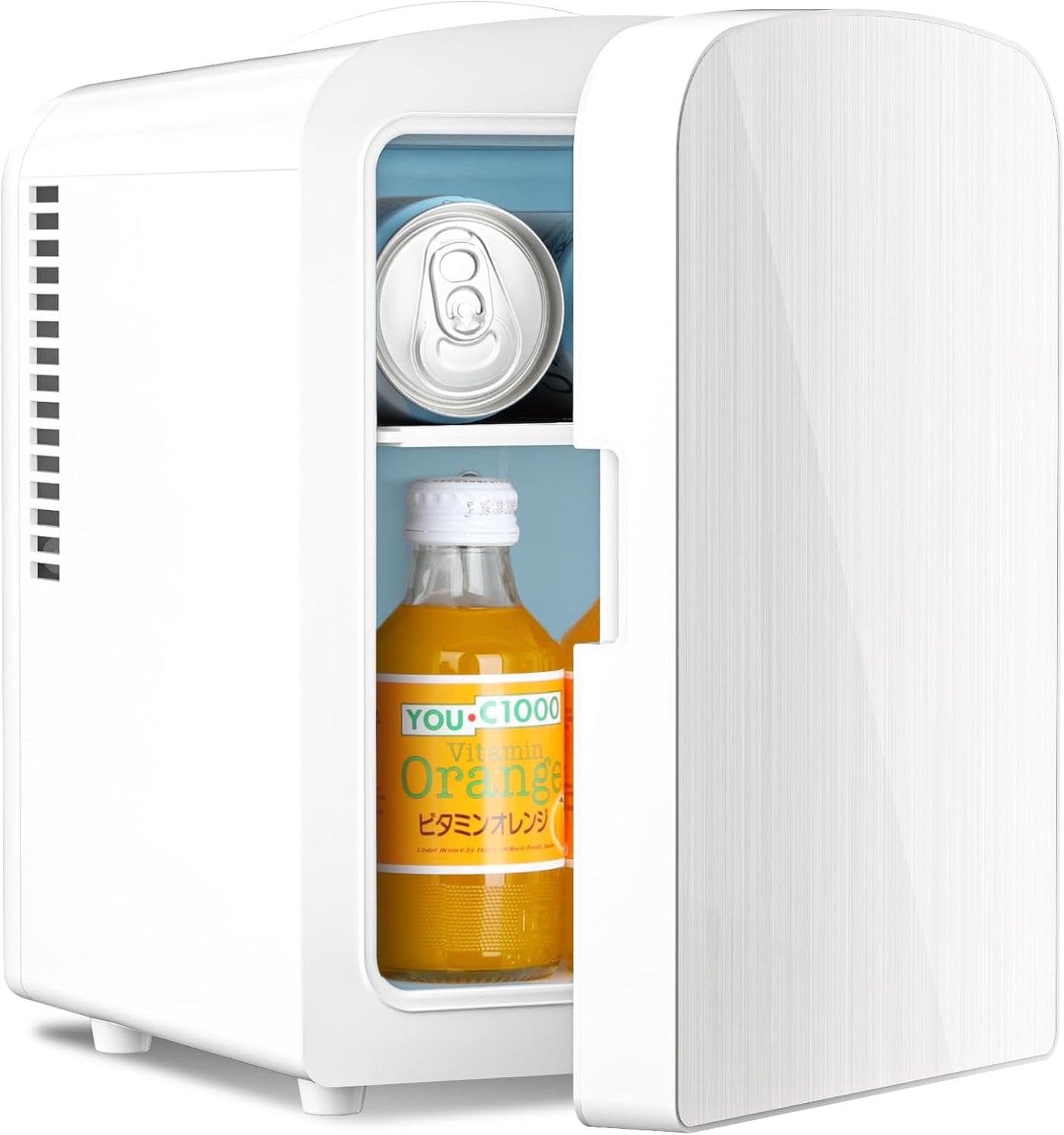 Compact Mini Fridge | 4L Small Fridge with Adjustable Shelves | Ideal Skincare & Beverage Storage for Bedroom Use 0