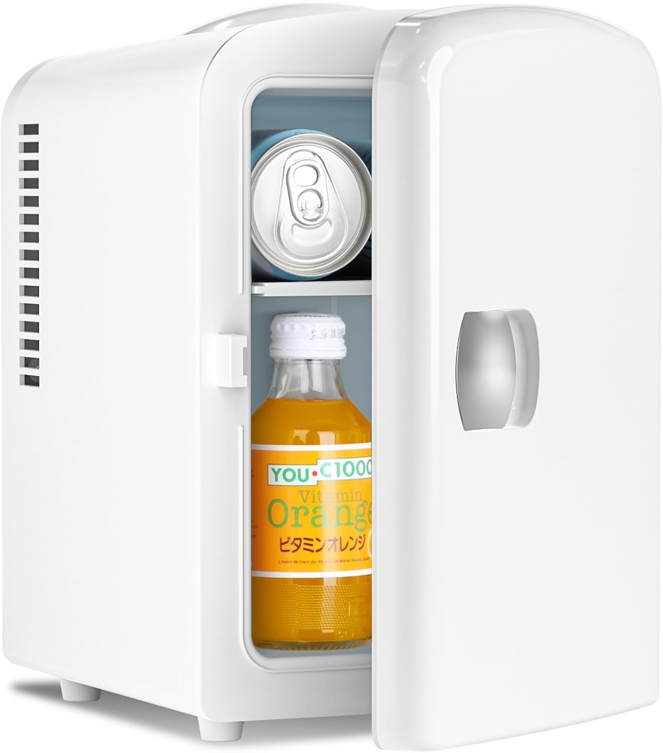 Compact Mini Fridge | 4L Small Fridge with Adjustable Shelves | Ideal Skincare & Beverage Storage for Bedroom Use 1