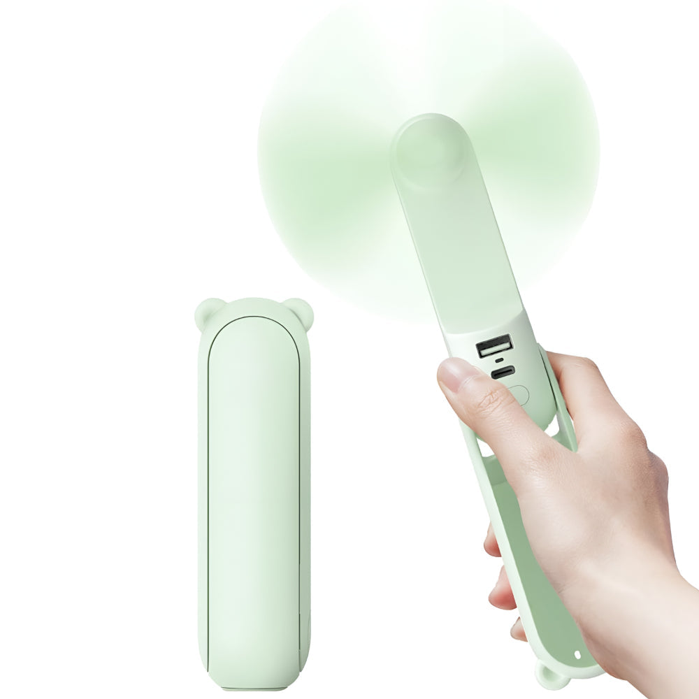 Compact Pocket Fan | USB Rechargeable Handheld Cooling Fan with Power Bank Functionality 3