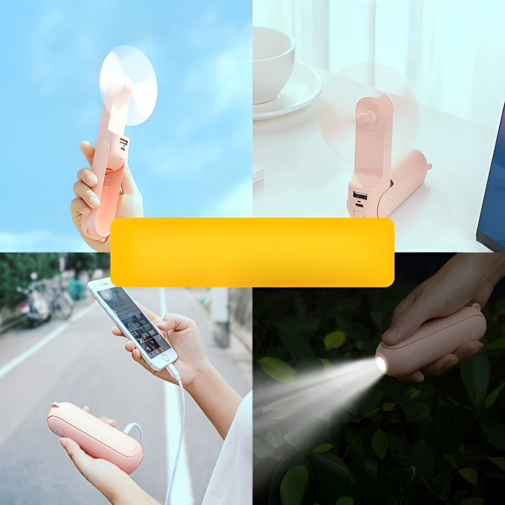Compact Pocket Fan | USB Rechargeable Handheld Cooling Fan with Power Bank Functionality 6