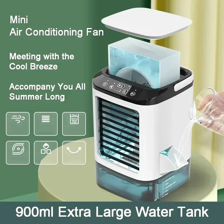 Compact Portable Air Conditioner | Efficient Cooling with 3 Fan Speeds | Lightweight Design for Small Spaces 3