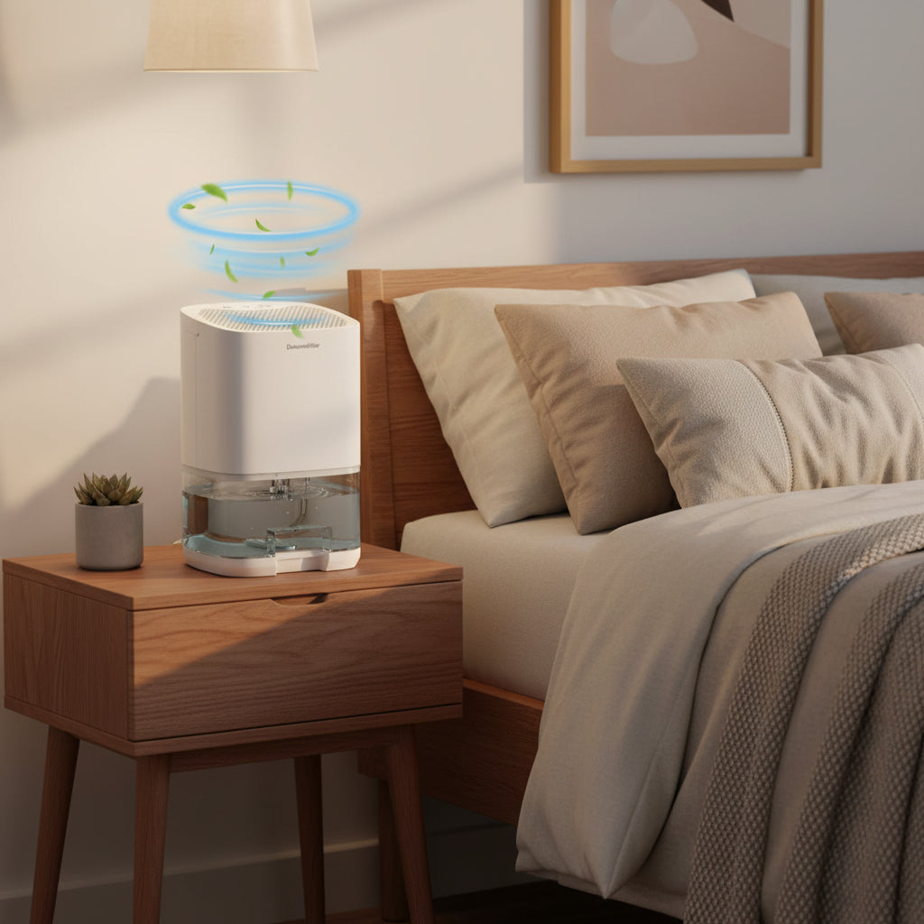 Compact Portable Dehumidifier with Night Light & Air Filter | 2-in-1 Solution for Cleaner Air 0