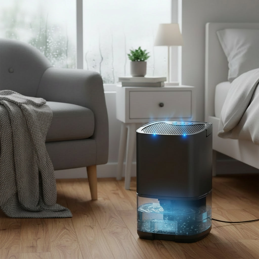 Compact Portable Dehumidifier with Quiet Operation for Comfortable Living 0