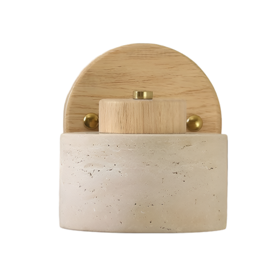 Contemporary Wall Sconce | Minimalist Travertine & Wood Design with LED Light | Elegant Wall Lighting for Modern Interiors 9