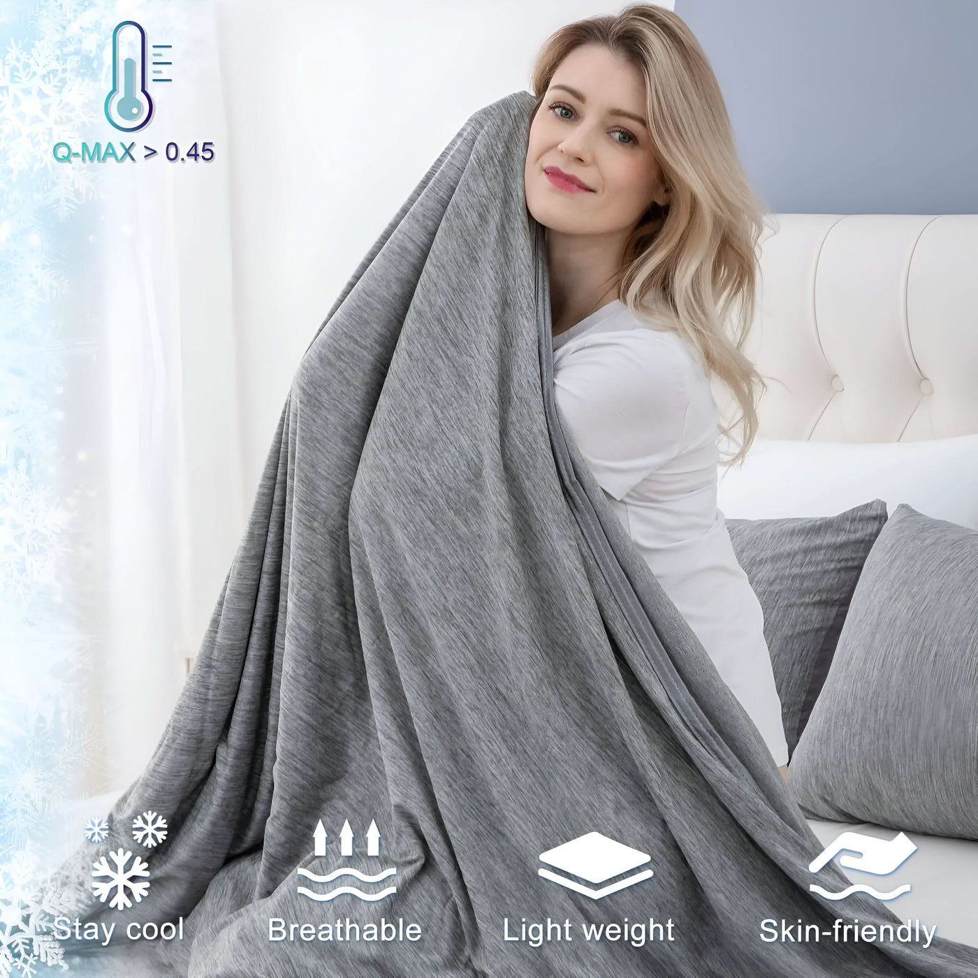 Cooling Blanket for Bed with Breathable Cotton & Airflow Technology | Lightweight Comfort for Hot Sleepers 3