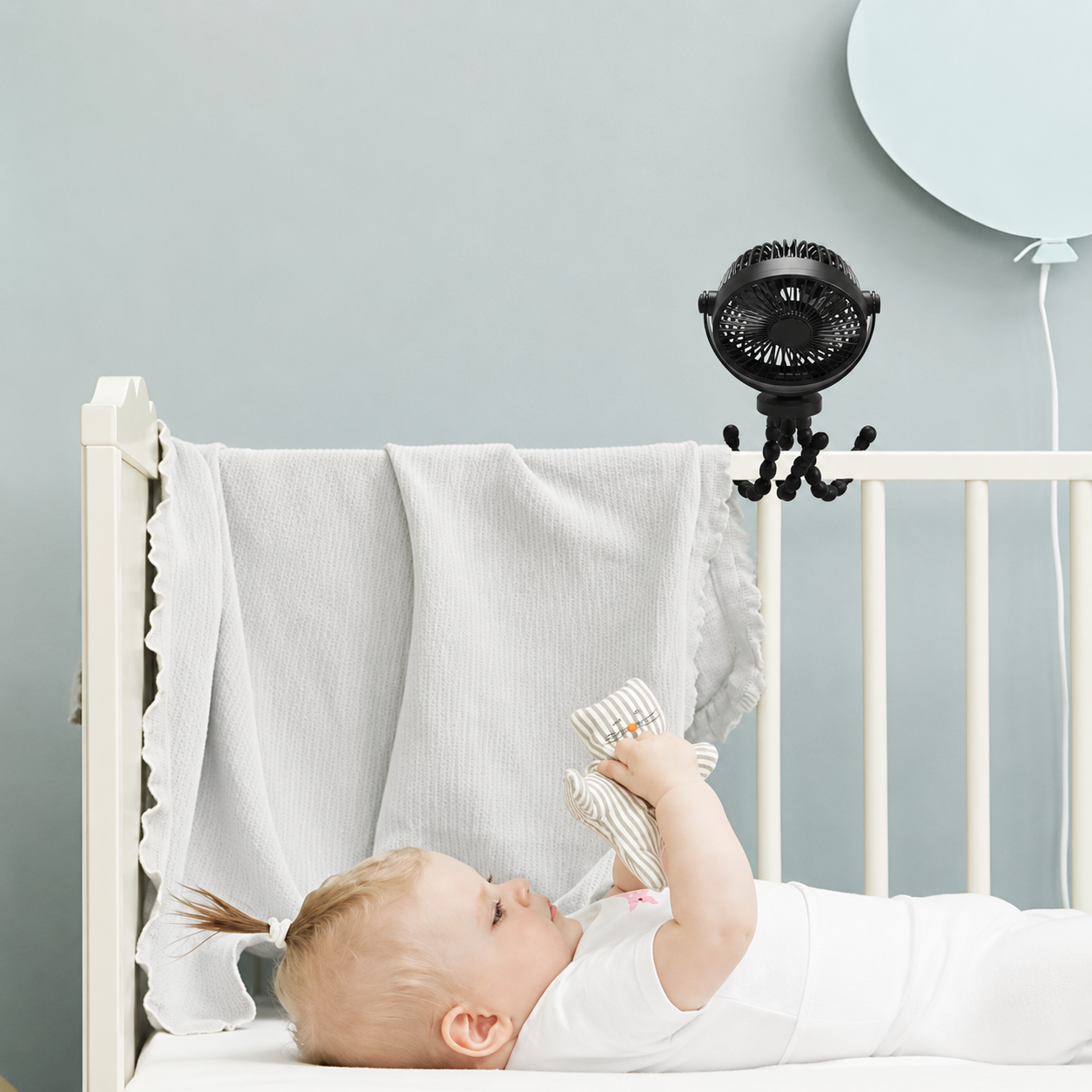 Cooling Breeze | Portable Rechargeable Clip-On Fan with Flexible Legs | Quiet Operation for Home and Travel 3