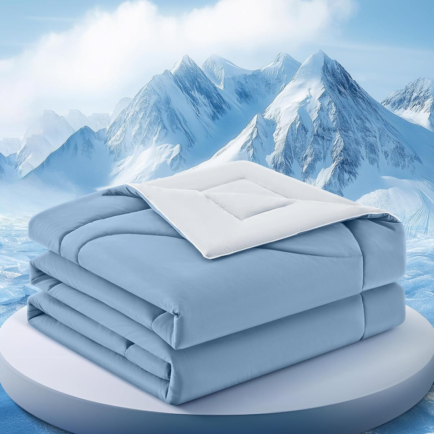 Cooling Comforter | Double-Sided Blanket with Breathable Ice Fabric | Lightweight Design for Hot Sleepers 9