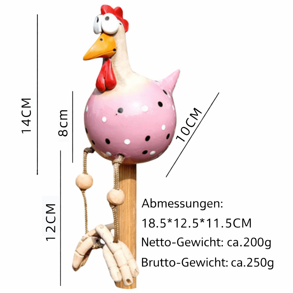 Garden Figurines, Chicken Garden Ornament with Movable Legs, Funny Garden Decoration in Weatherproof Resin_09
