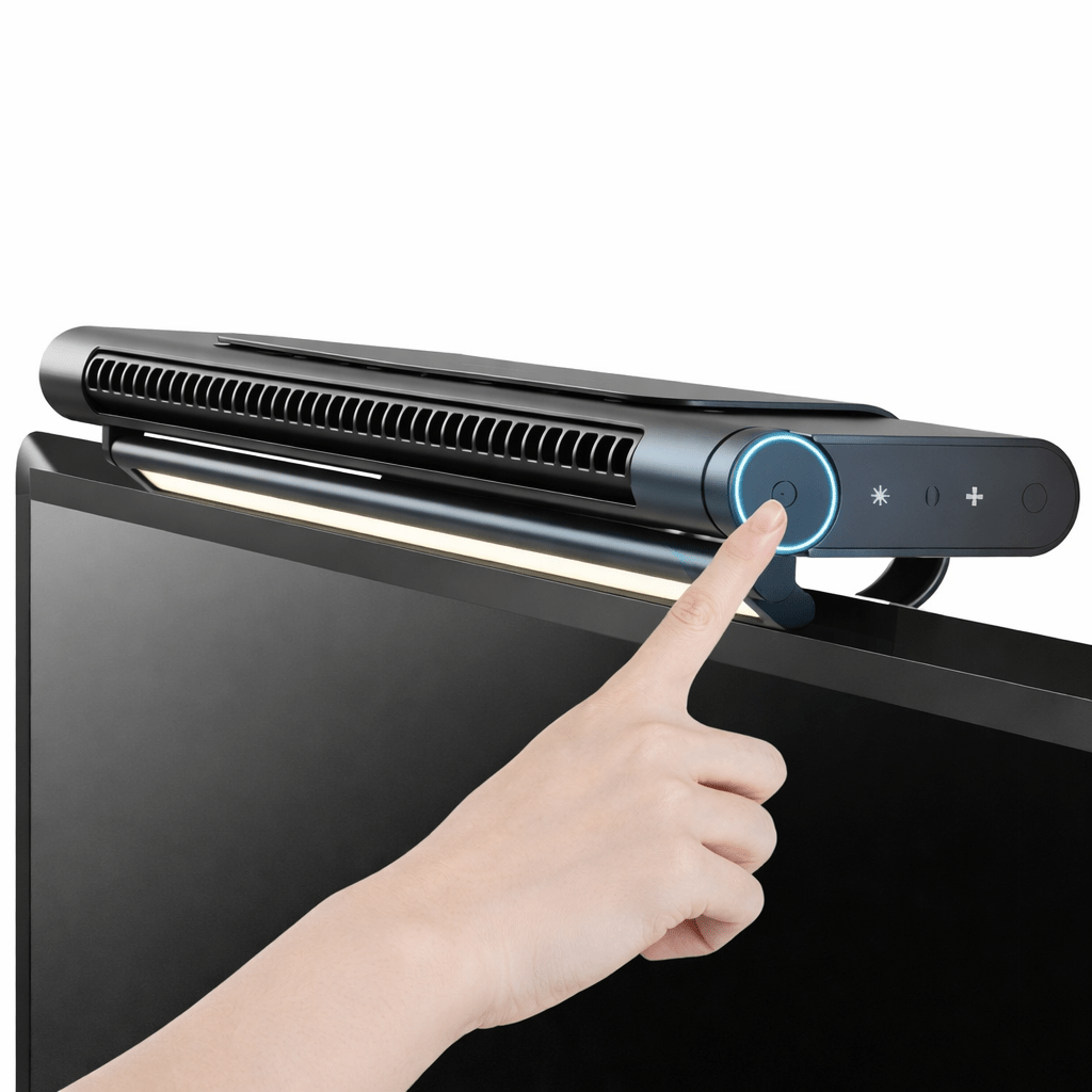 Bladeless Fan with Lamp, USB Desk Fan for Bedside Table, Portable Fan for Office and Travel