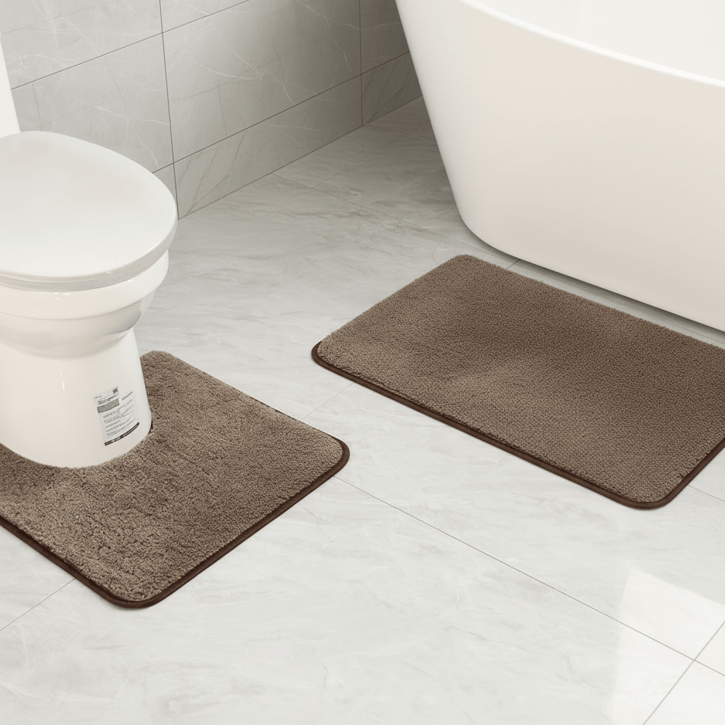 Bath Mats, Fluffy Non Slip Bathroom Mat, Microfibre Washable Rug for Shower and Sink, Door Mat for Entryway
